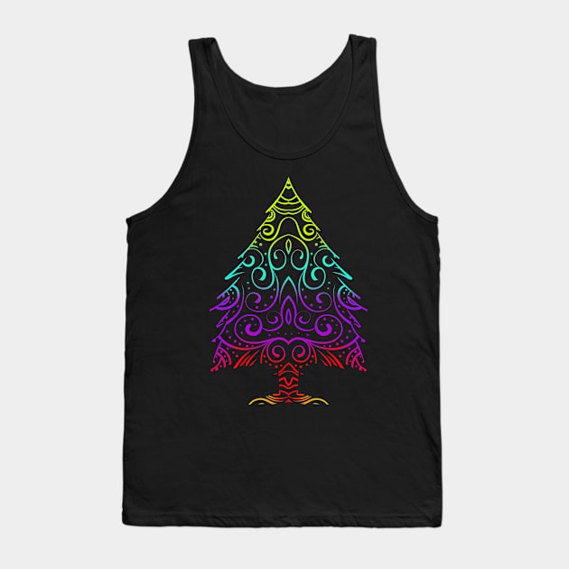 Colorful Ornament Christmas Tree For Christmas Tank Top by SinBle